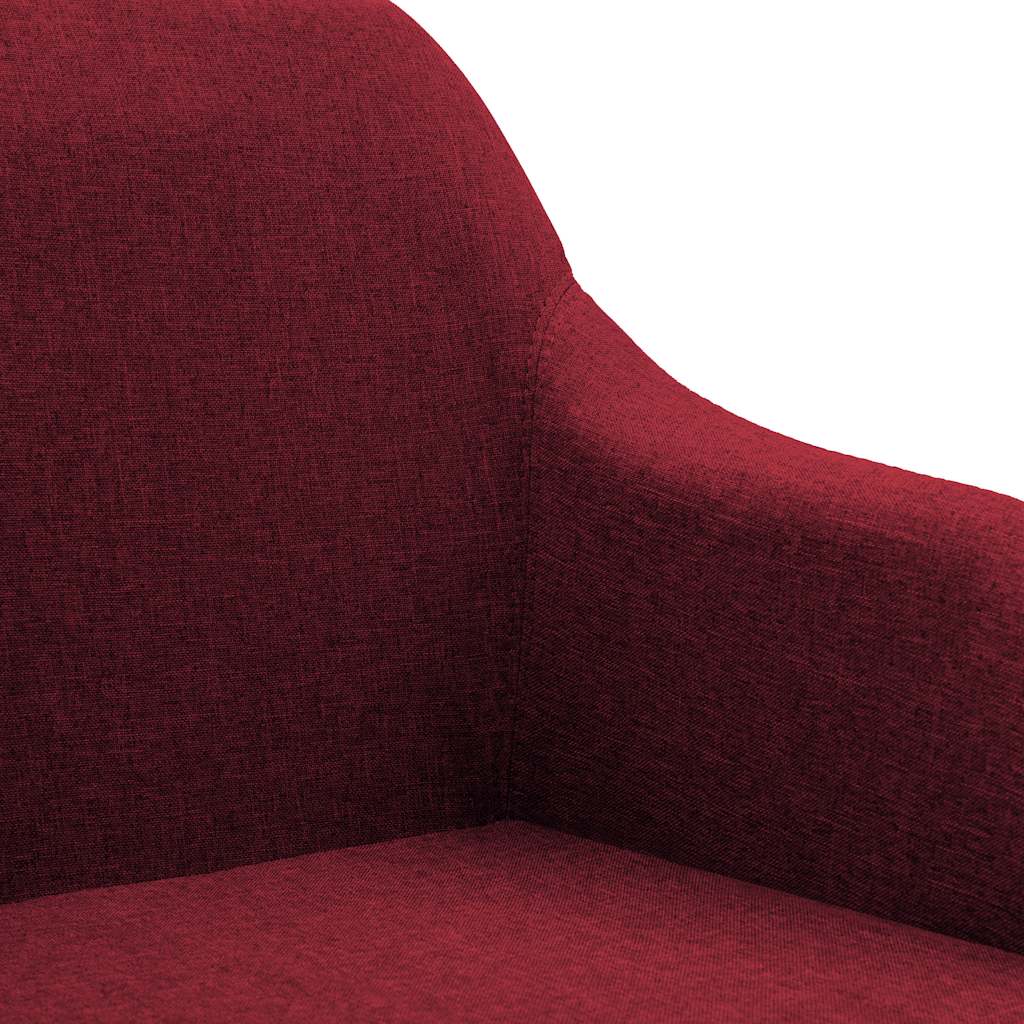 Swivel Dining Chairs 6 pcs Wine Red Fabric