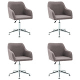 Swivel Dining Chairs 4 pcs Taupe Fabric - Front View