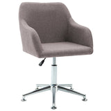 Swivel Dining Chairs 6 pcs Taupe Fabric - Side View