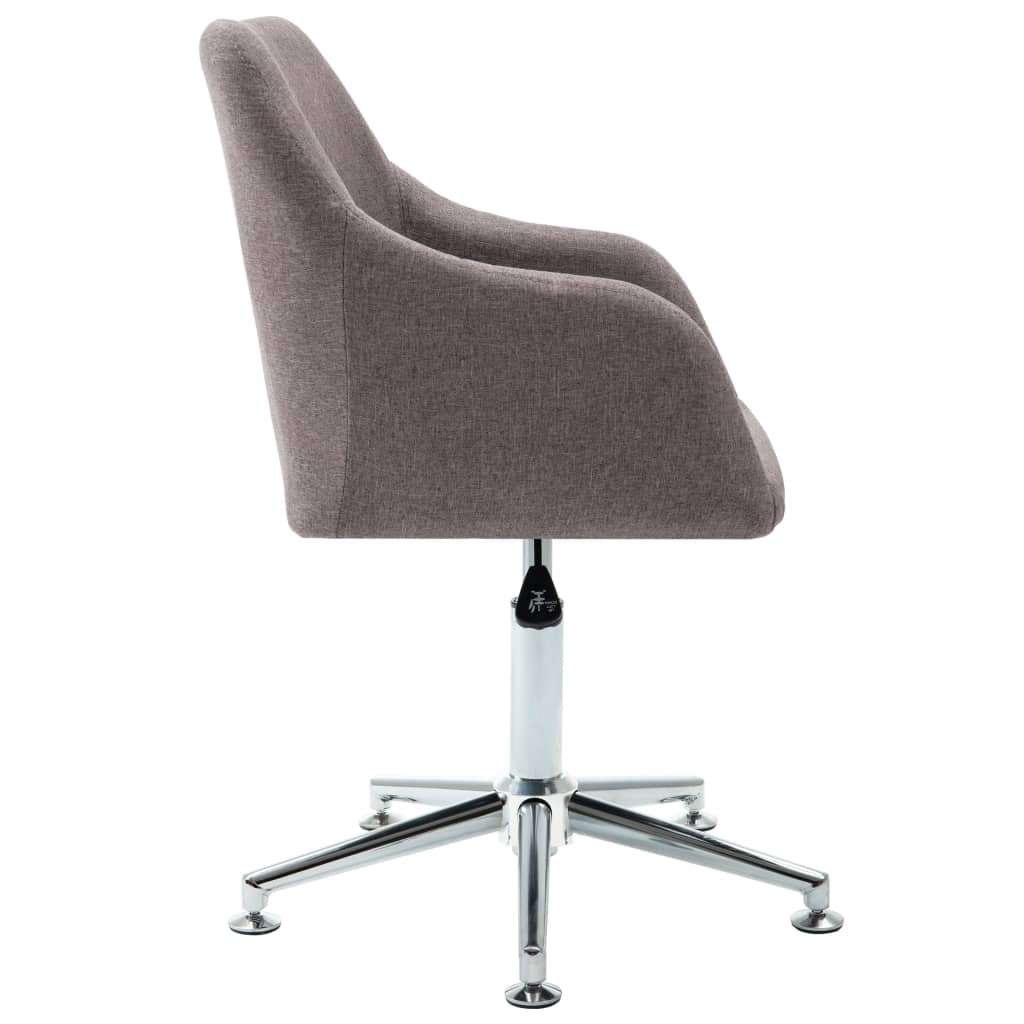 Swivel Dining Chairs 6 pcs Taupe Fabric