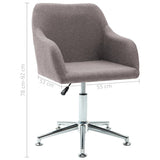 Swivel Dining Chairs 6 pcs Taupe Fabric - Extra Image