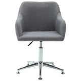 Swivel Office Chair Light Grey Fabric - Front View