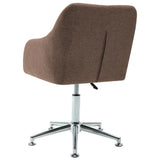Swivel Office Chair Brown Fabric - Top-Down View