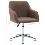 Swivel Office Chair Brown Fabric - Low Angle