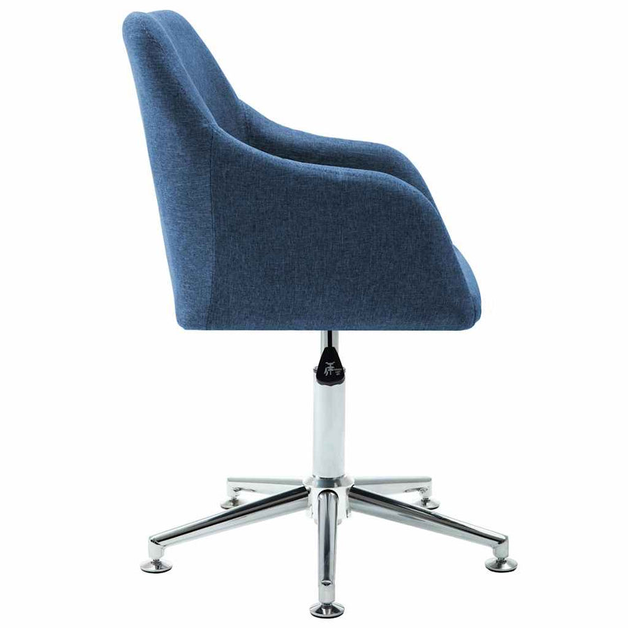 Swivel Office Chair Blue Fabric
