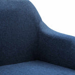 Swivel Office Chair Blue Fabric
