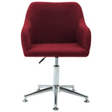 Swivel Office Chair Wine Red Fabric - Front View