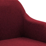 Swivel Office Chair Wine Red Fabric - Rear View
