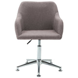 Swivel Office Chair Taupe Fabric - Front View