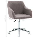 Swivel Office Chair Taupe Fabric - Low Angle