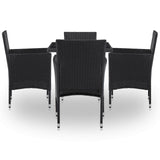 Furniture Set 5 pcs Black - Front View