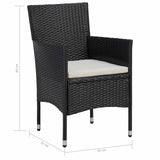 Furniture Set 5 pcs Black - Close-Up Angle