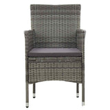 5 Piece Outdoor Dining Set Grey Poly Rattan and Glass - Top-Down View