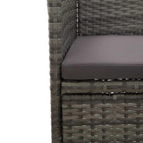 5 Piece Outdoor Dining Set Grey Poly Rattan and Glass