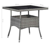 5 Piece Outdoor Dining Set Grey Poly Rattan and Glass - Low Angle