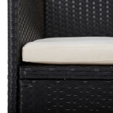 Garden Dining Chairs 2pcs Poly Rattan Black - Rear View