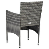 Garden Dining Chairs 2 pcs Poly Rattan Grey - 45-Degree Angle