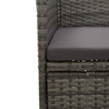 Garden Dining Chairs 2 pcs Poly Rattan Grey