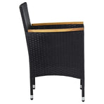 Garden Dining Chairs 2 pcs Poly Rattan Black