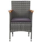 Garden Dining Chairs 2 pcs Poly Rattan Grey