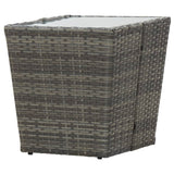 Tea Table Grey 41.5x41.5x43 cm Poly Rattan and Tempered Glass - Top-Down View