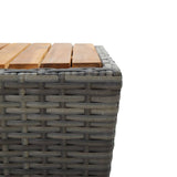 Tea Table Grey 41.5x41.5x43 cm Poly Rattan and Solid Acacia Wood