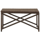 Garden Bench 80 cm Poly Rattan Brown - Front View