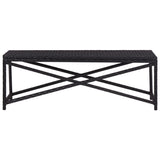Garden Bench 120 cm Poly Rattan Black - Front View