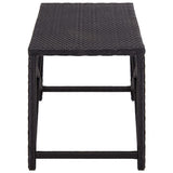 Garden Bench 120 cm Poly Rattan Black - Side View