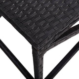 Garden Bench 120 cm Poly Rattan Black - Top-Down View