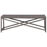 Garden Bench 120 cm Poly Rattan Grey - Front View