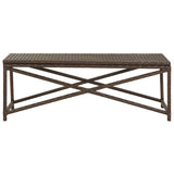 Garden Bench 120 cm Poly Rattan Brown - Front View
