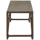 Garden Bench 120 cm Poly Rattan Brown - Side View