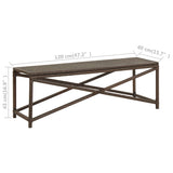 Garden Bench 120 cm Poly Rattan Brown - Rear View