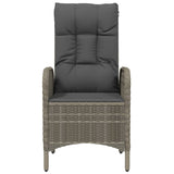 Outdoor Chairs 2 pcs Poly Rattan Grey - 45-Degree Angle