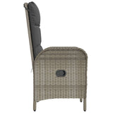 Outdoor Chairs 2 pcs Poly Rattan Grey - Rear View