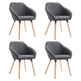 Dining Chairs 4 pcs Dark Grey Fabric - Front View