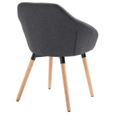 Dining Chairs 6 pcs Dark Grey Fabric - Rear View