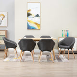 Dining Chairs 6 pcs Dark Grey Fabric
