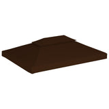 2-Tier Gazebo Top Cover 310 g/m² 4x3 m Brown - Front View