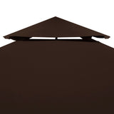 2-Tier Gazebo Top Cover 310 g/m² 4x3 m Brown - Side View
