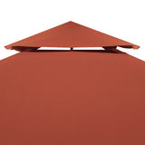2-Tier Gazebo Top Cover 310 g/m² 4x3 m Terracotta - Side View