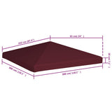 Gazebo Top Cover 310 g/m² 3x3 m Bordeaux
