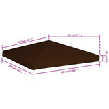 Gazebo Top Cover 310 g/m² 3x3 m Brown - Rear View