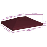 Gazebo Top Cover 310 g/m² 3x4 m Bordeaux
