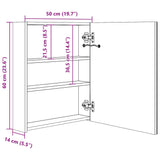 LED Bathroom Mirror Cabinet 50x13.5x60 cm - Low Angle