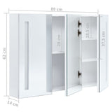 LED Bathroom Mirror Cabinet 89x14x62 cm