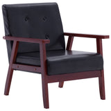 Sofa Set 2 Piece Black Faux Leather - 45-Degree Angle