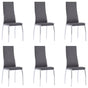 Dining Chairs 6 pcs Grey Faux Leather
