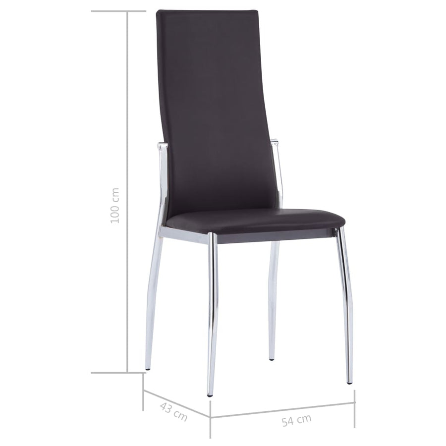 Dining Chairs 6 pcs Brown Faux Leather